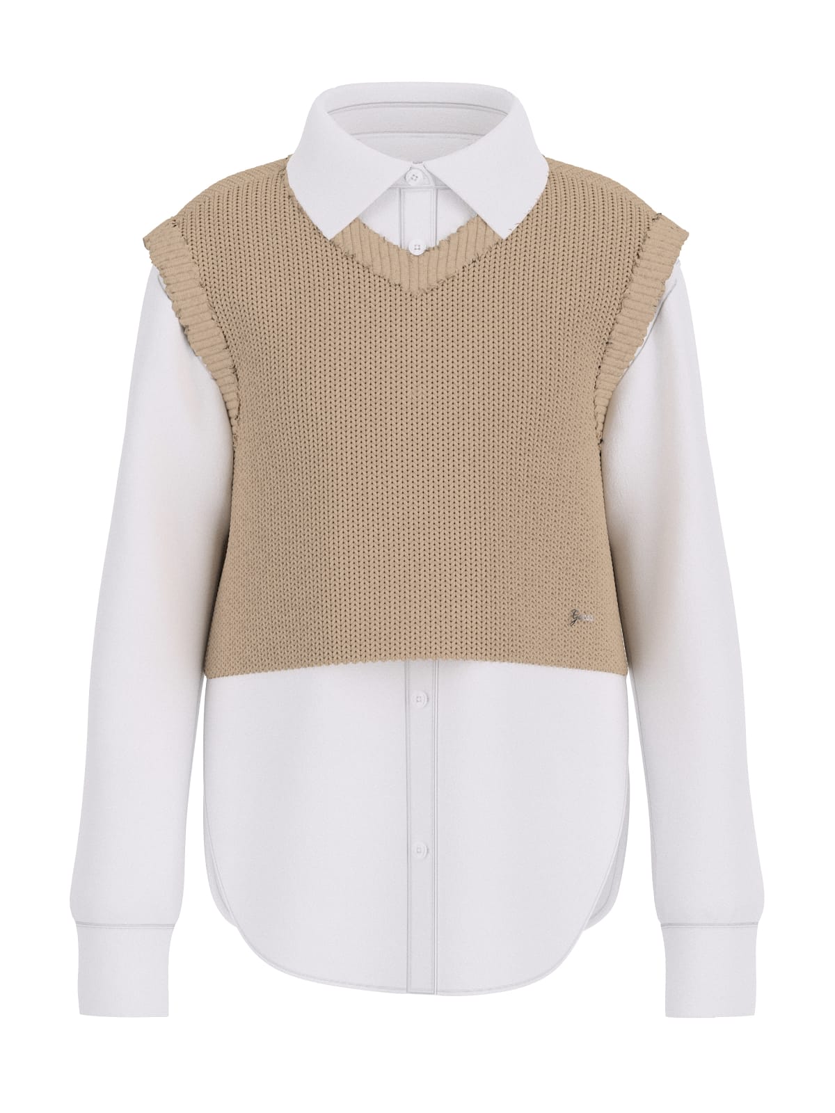 Guess LS Poplin shirt w/sweater vest