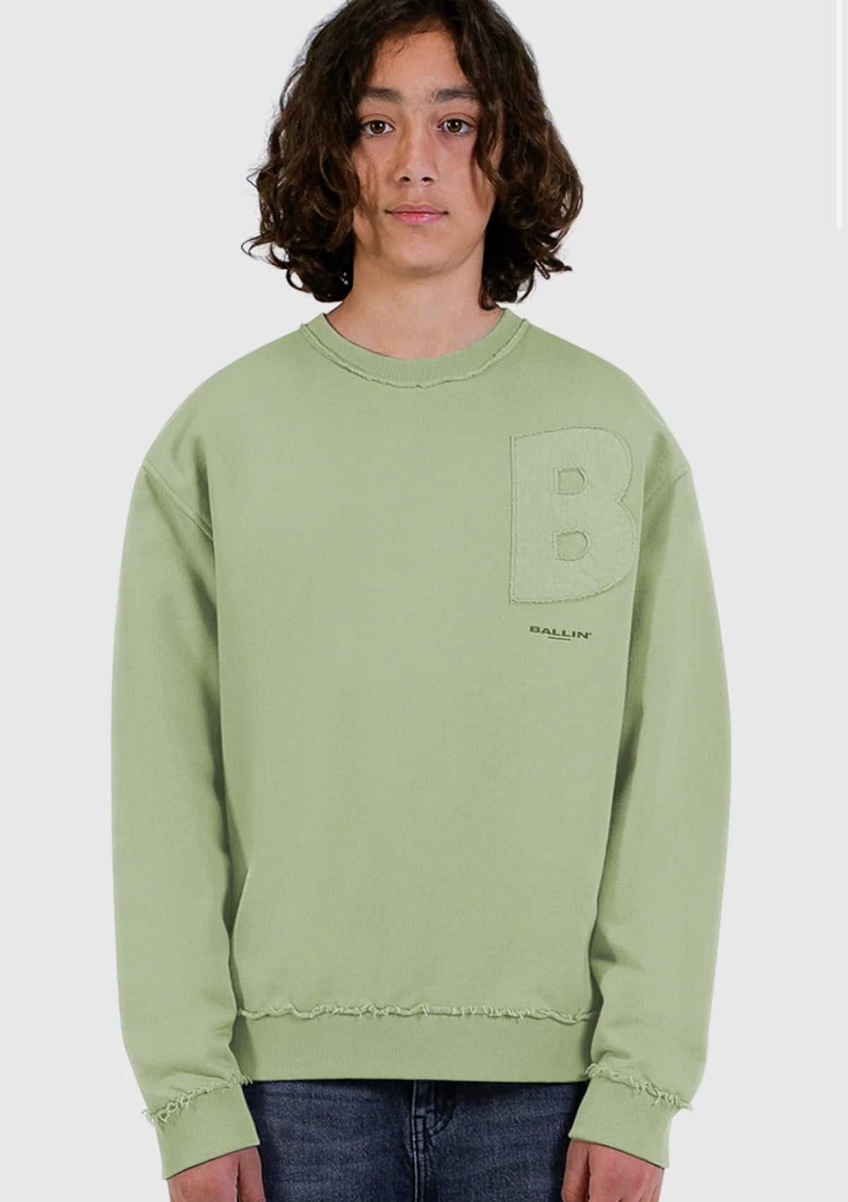 BALLIN JUNIOR RAW LOGO CREWNECK