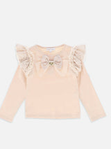 Angel’s face Carina Sequin Lace Bow Top