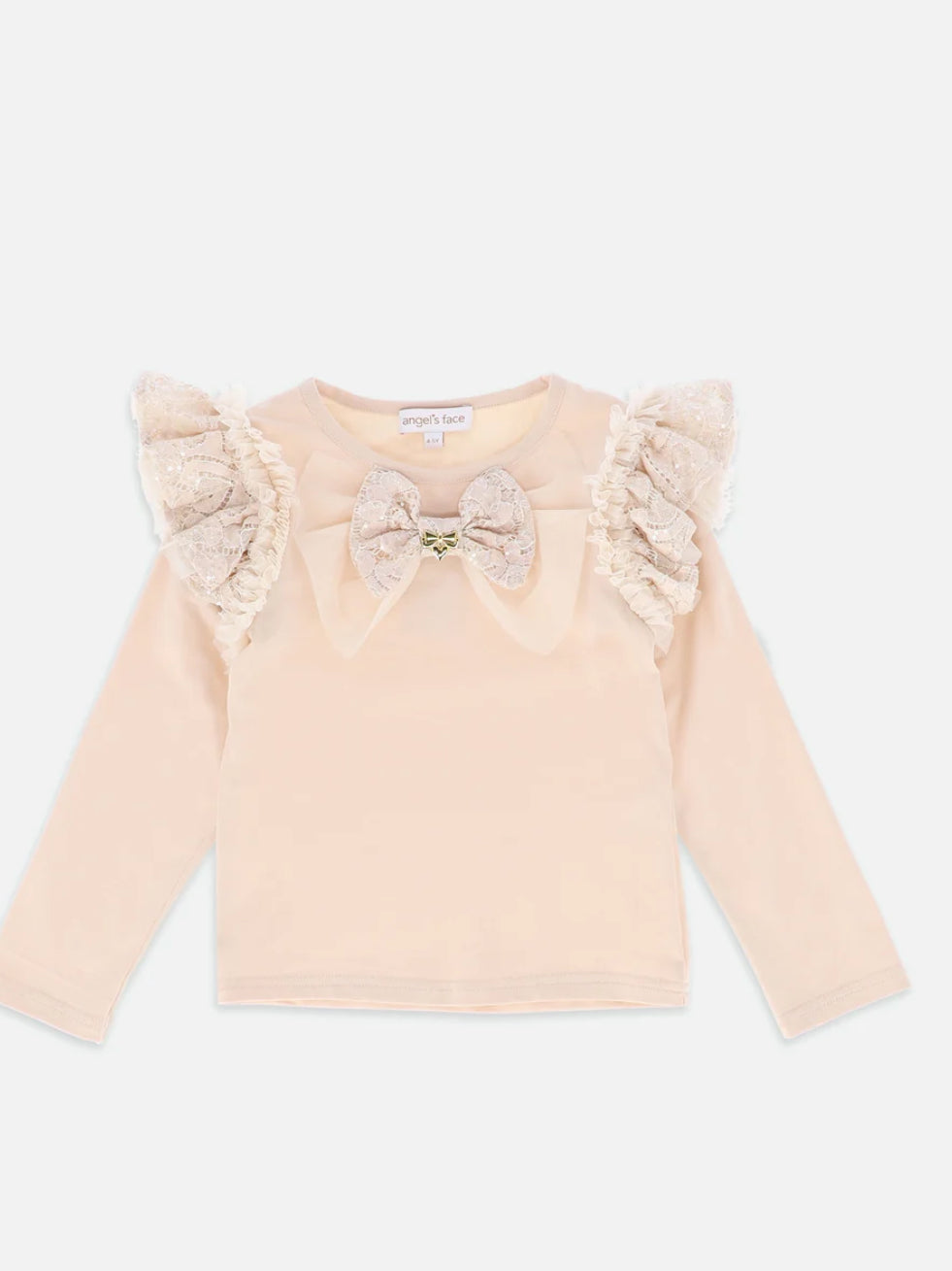 Angel’s face Carina Sequin Lace Bow Top