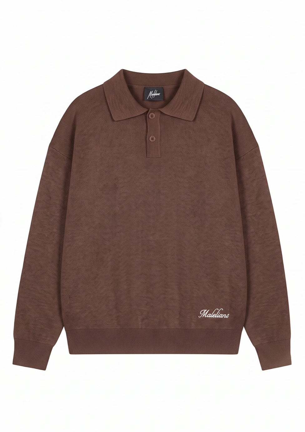 Malelions Junior Knitted Script Polo | Brown