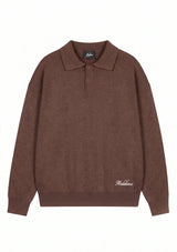 Malelions Junior Knitted Script Polo | Brown