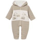 Sofija Baby Matty Collection Front Opening Padded Pramsuit - Ivory Beige