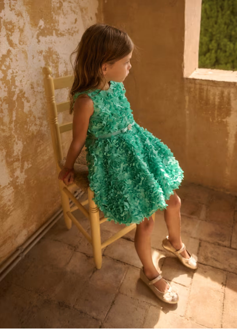 Abel & Lula 3D floral puffed dress