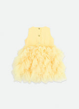 Angel’s face Cascade Waterfall Tulle Baby Dress Yellow
