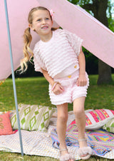 Angel’s face Natalia Frilly Tee And Short Set Pale Pink