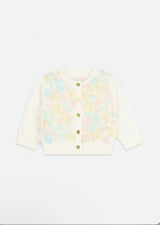 Angel’s face Chris 3D Multi Flower Knitted Baby Cardigan Snowdrop/Multi