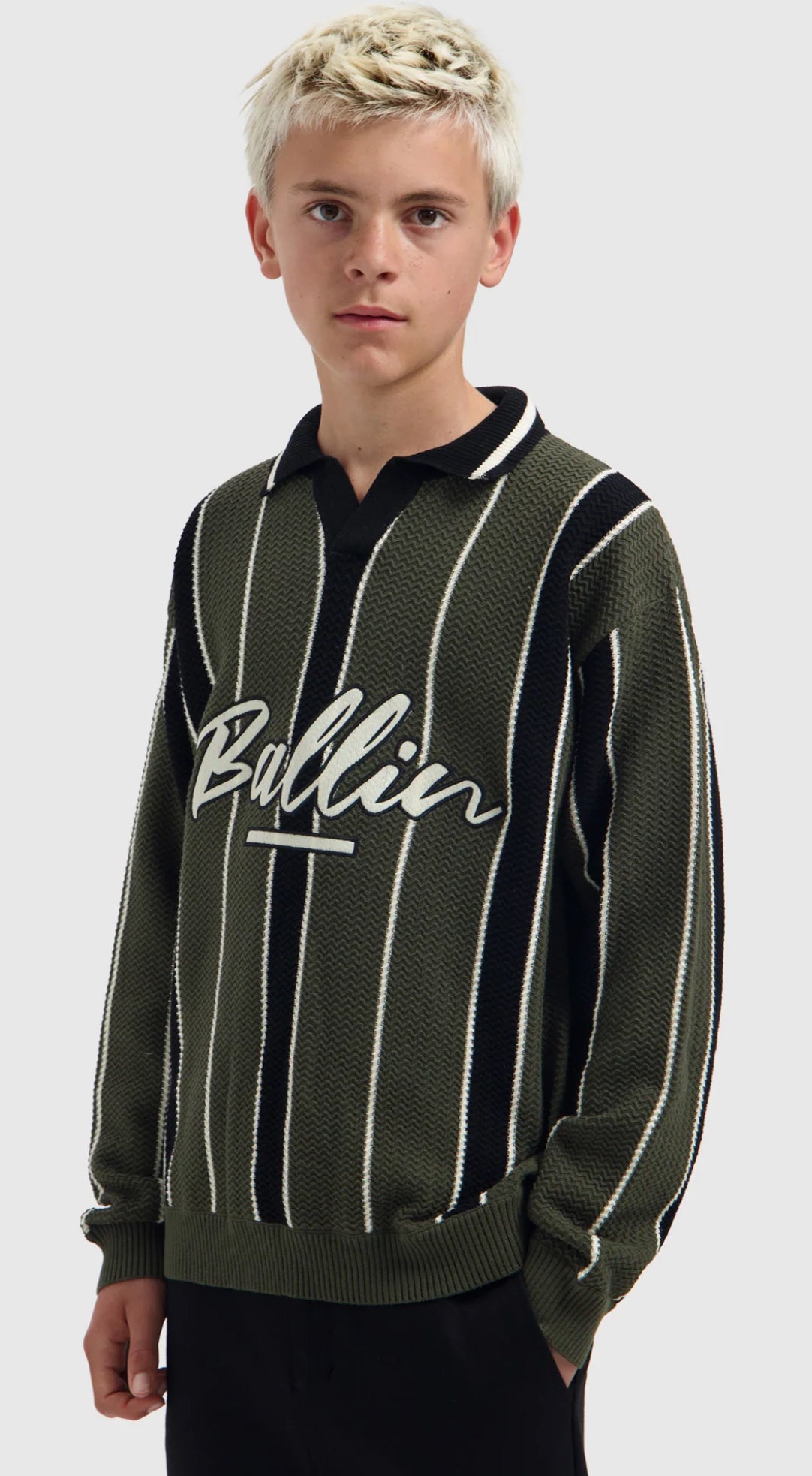 BALLIN JUNIOR SCRIPT LOGO CREWNECK KNIT