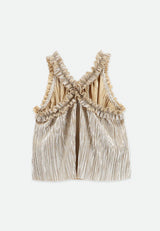 Angel’s face Fortuna Metallic Pleated Top Champagne