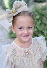Angel’s face Gladys Sparkle Tulle Headband Gold