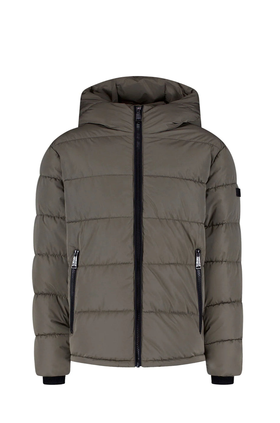 Malelions Junior Hooded Puffer Jacket | Dark Taupe