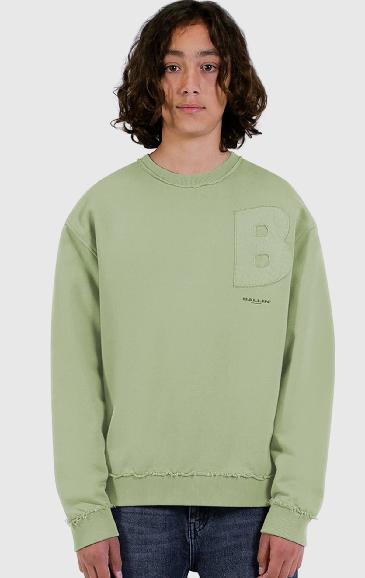 BALLIN JUNIOR RAW LOGO CREWNECK