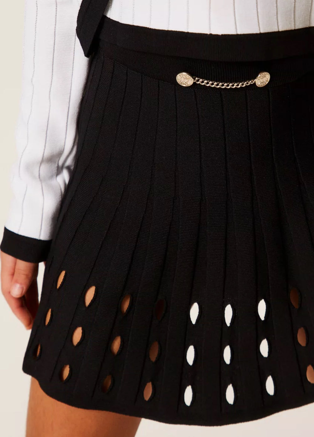 Twinset openwork knit skirt