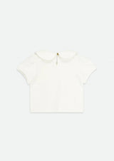 Angel’s face Cassie 3D Flower Collar Baby Top Snowdrop