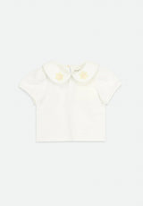 Angel’s face Cassie 3D Flower Collar Baby Top Snowdrop