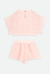 Angel’s face Natalia Frilly Tee And Short Set Pale Pink