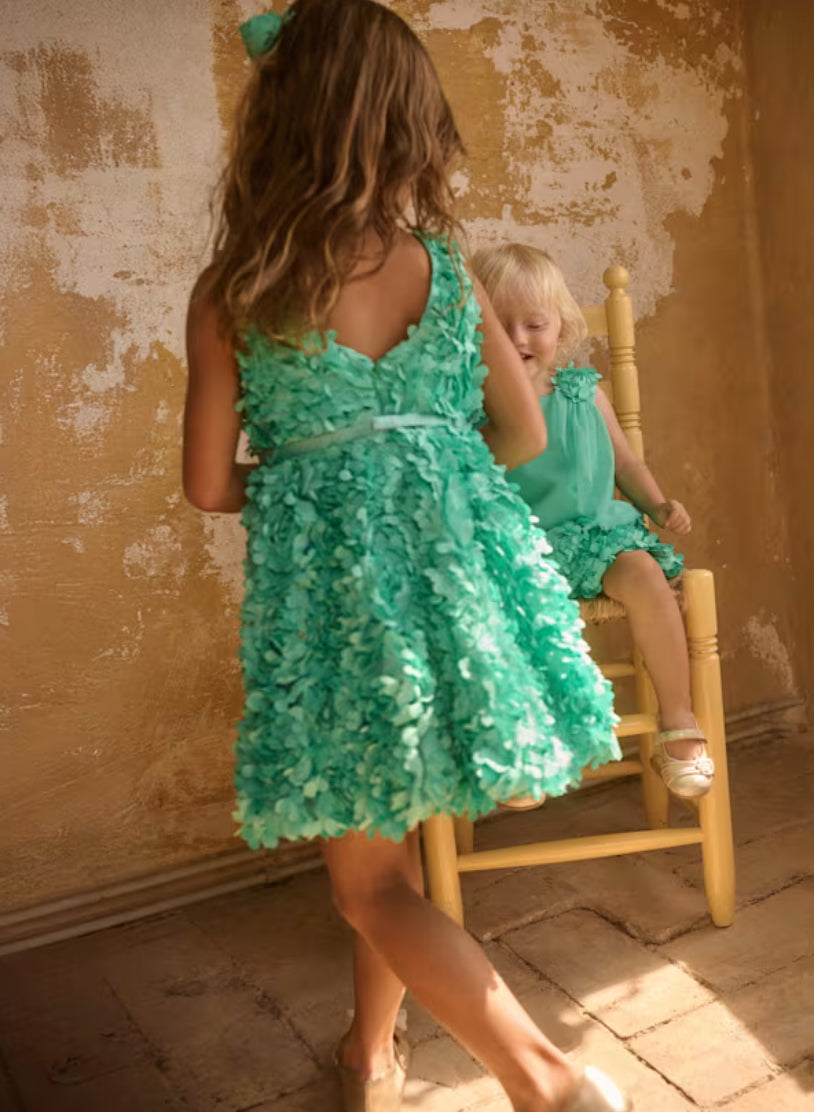 Abel & Lula 3D floral puffed dress