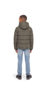 Malelions Junior Hooded Puffer Jacket | Dark Taupe