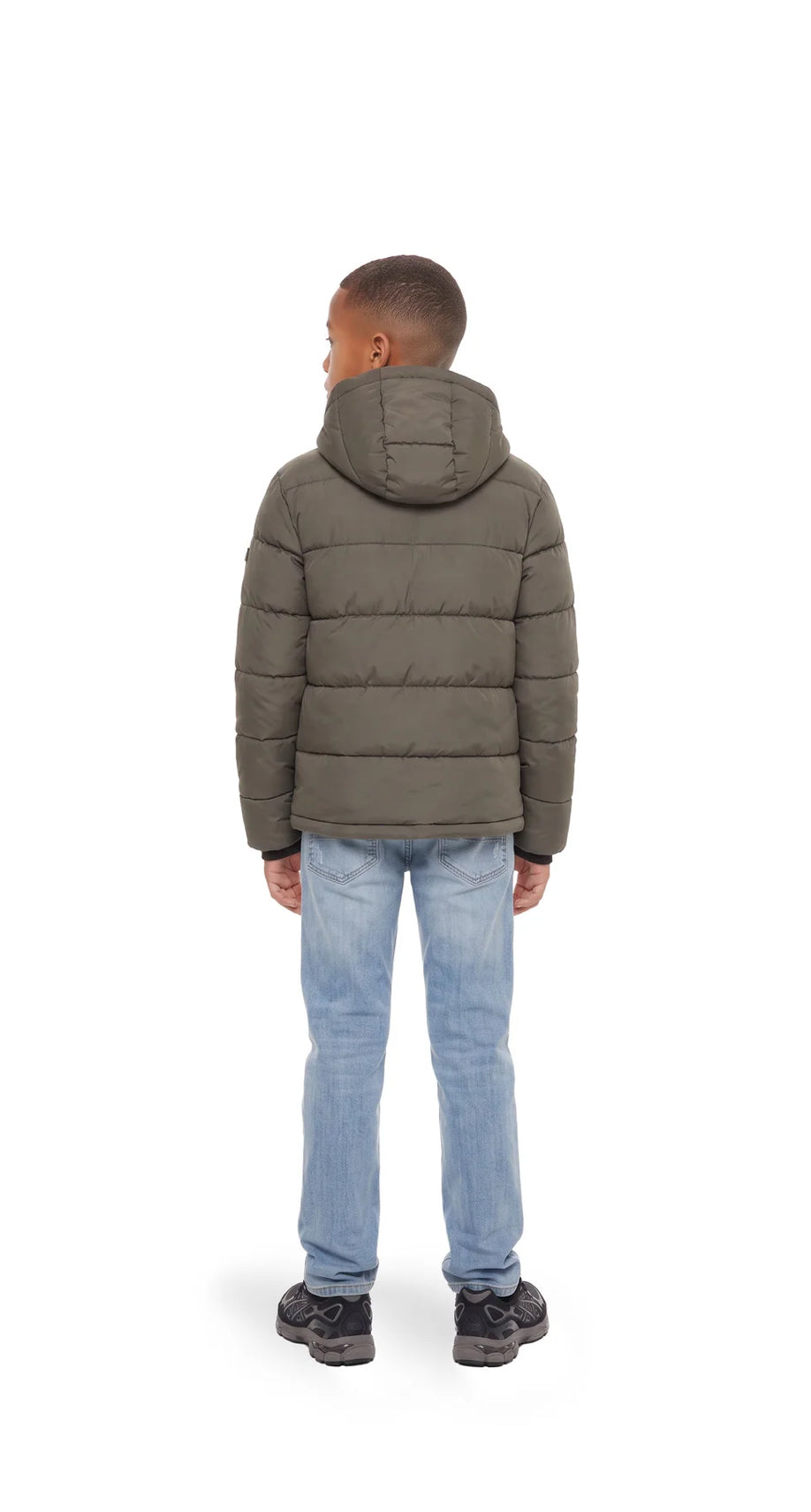 Malelions Junior Hooded Puffer Jacket | Dark Taupe