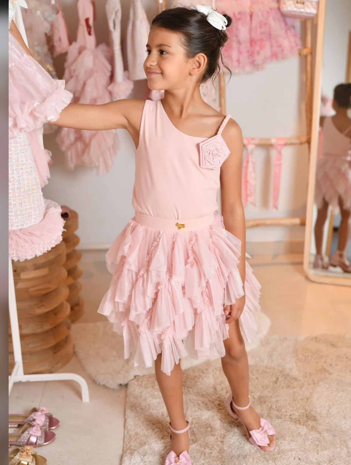 Angel’s face Cubist One Shoulder Top Sweet Blush