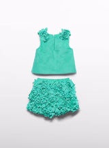 Abel & Lula 3D bloemen short set