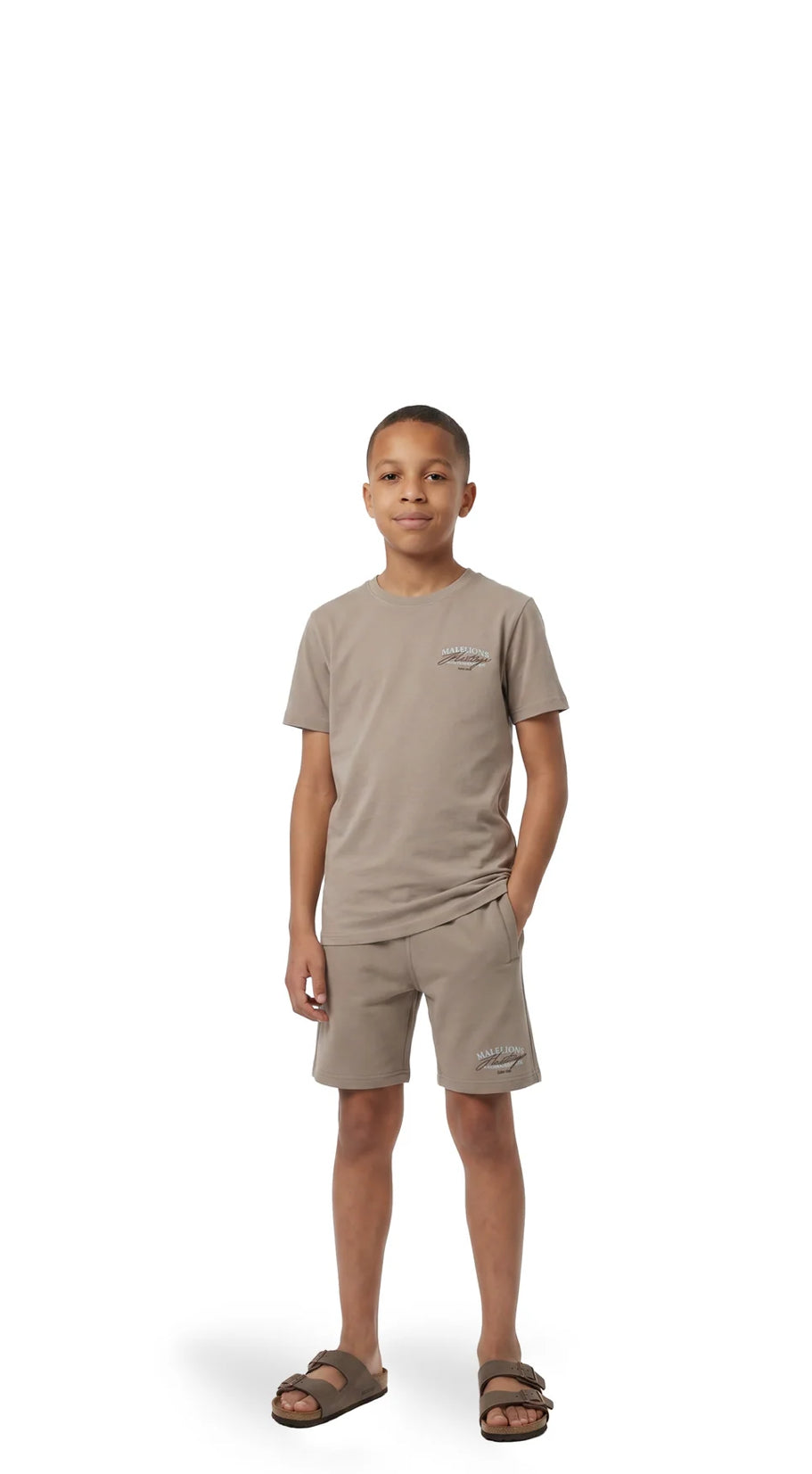 Malelions Junior Heritage T-Shirt Dark Taupe