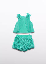 Abel & Lula 3D bloemen short set