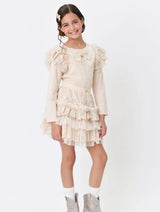 Angel’s face Carina Sequin Lace Bow Top