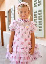 Angel’s face Georgette Flower Tulle Dress Pale Pink