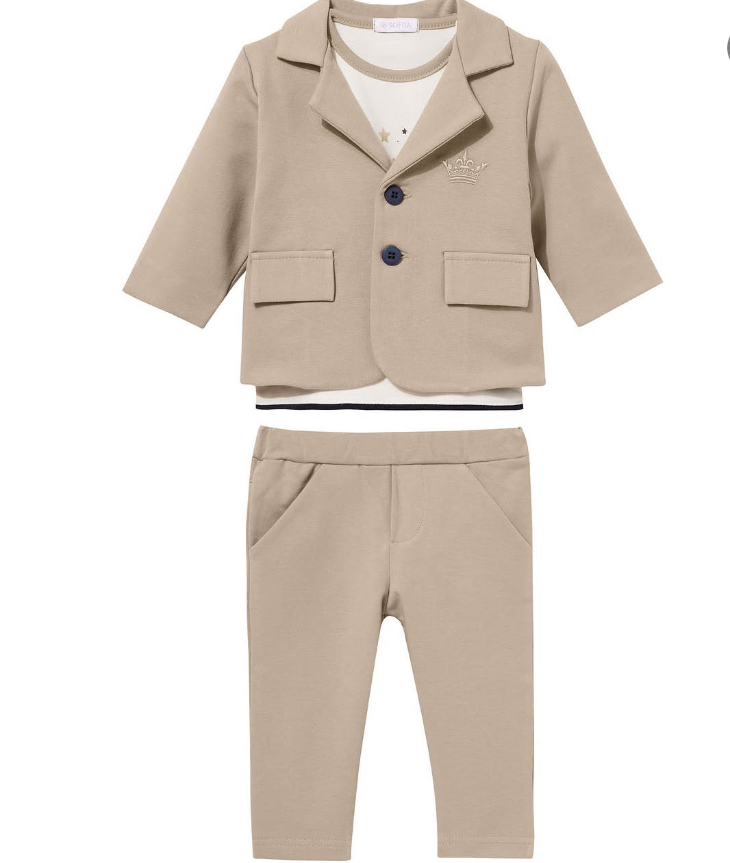 Sofija 3-delige set jongens Salih Beige