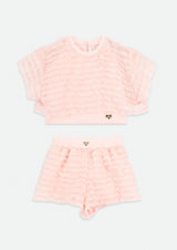 Angel’s face Natalia Frilly Tee And Short Set Pale Pink