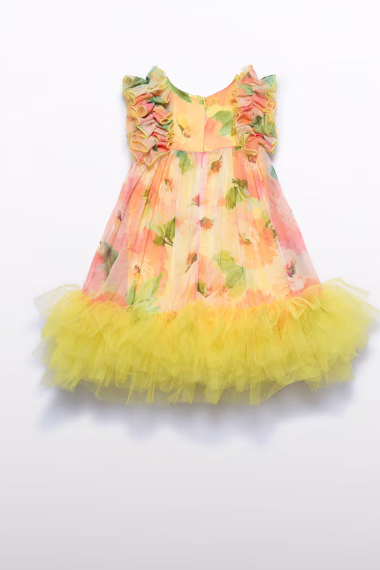 Abel & Lula mixed print jurk