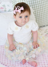 Angel’s face Cassie 3D Flower Collar Baby Top Snowdrop
