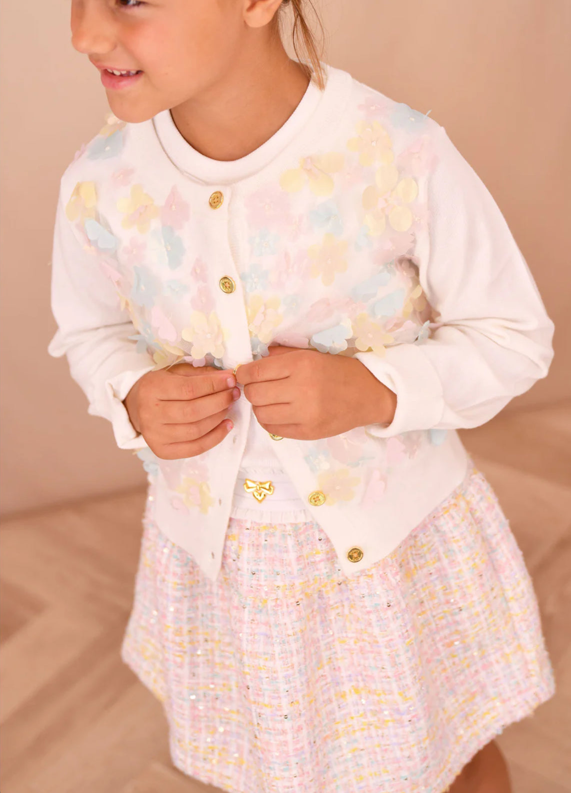 Angel’s face Chris Multi Flower Knitted Cardigan Multi