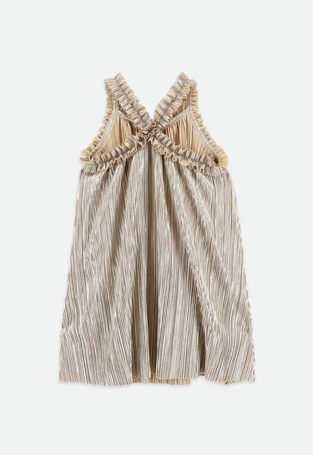 Angel’s face Fortuna Metallic Pleated Dress Champagne