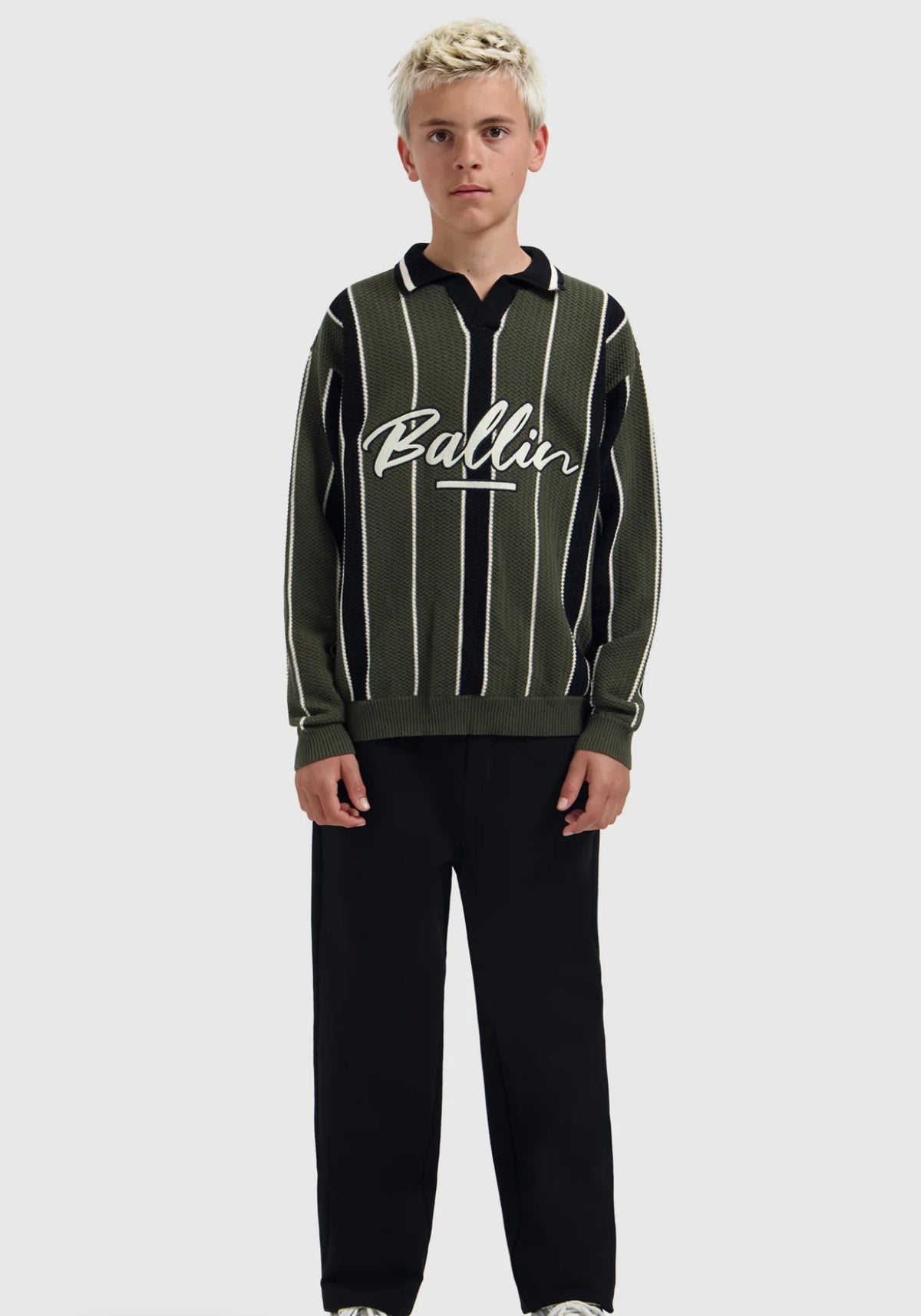 BALLIN JUNIOR SCRIPT LOGO CREWNECK KNIT