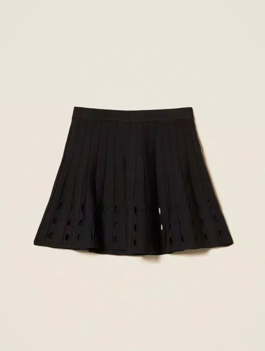 Twinset openwork knit skirt