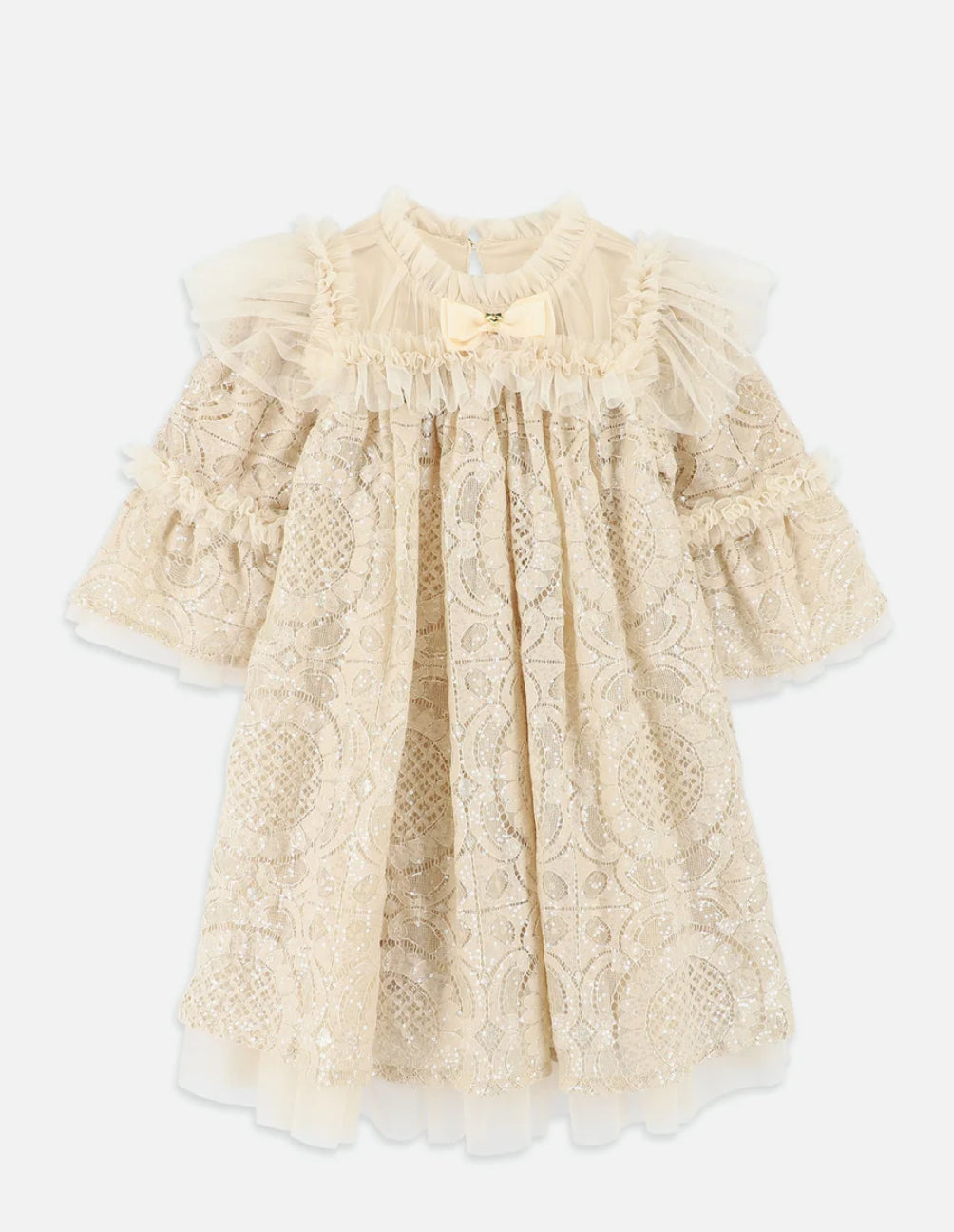 Angel’s face Kristi L/S Sequin Lace Dress Biscuit