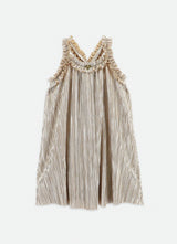 Angel’s face Fortuna Metallic Pleated Dress Champagne