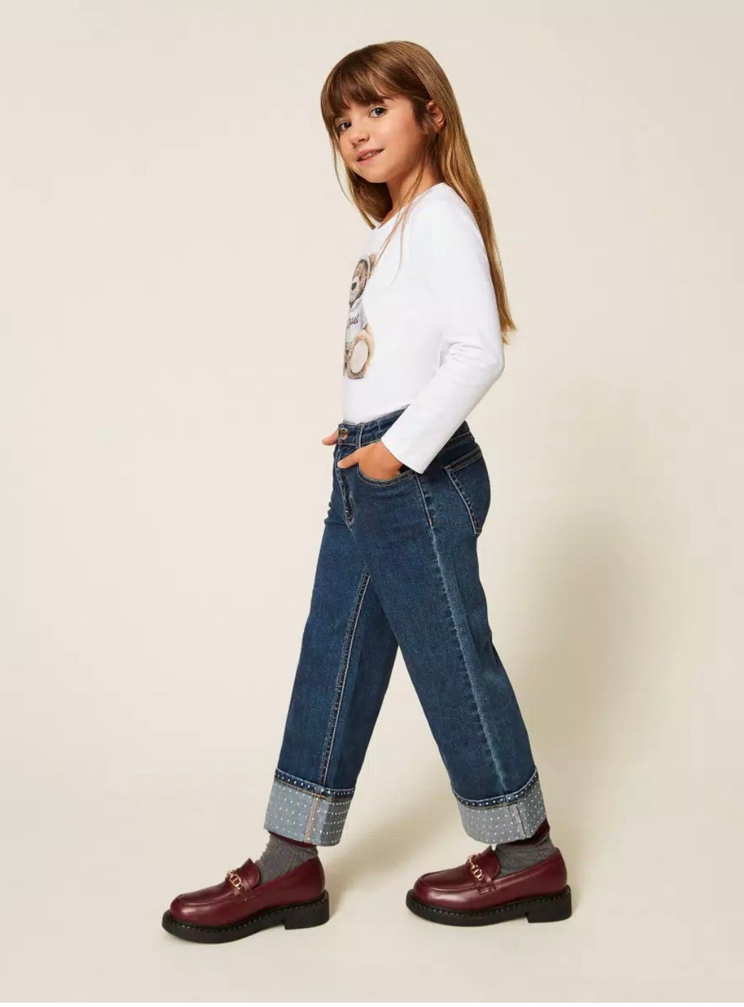 Twinset denim broek met studs