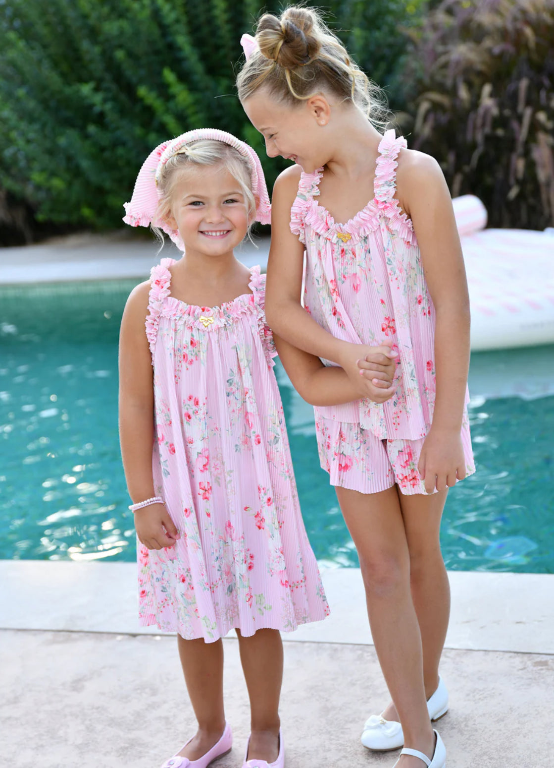 Angel’s face Fortuna Posy Print Pleated Shorts Pale Pink