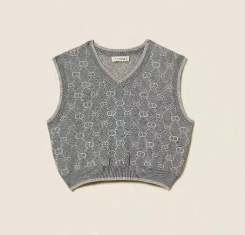 Twinset Milano girls v-hals spencer met all over logo