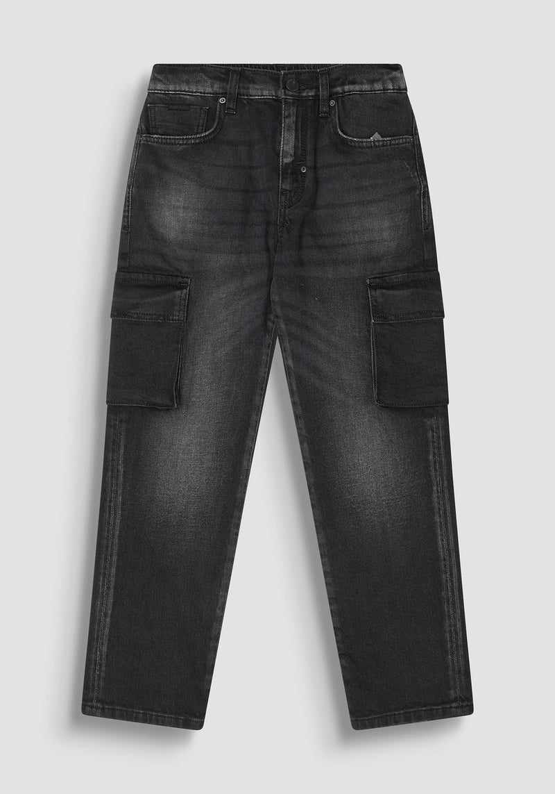 Regular fit denim cargo style with large pockets