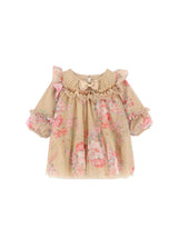 Baby Flower Tulle Dress Sand