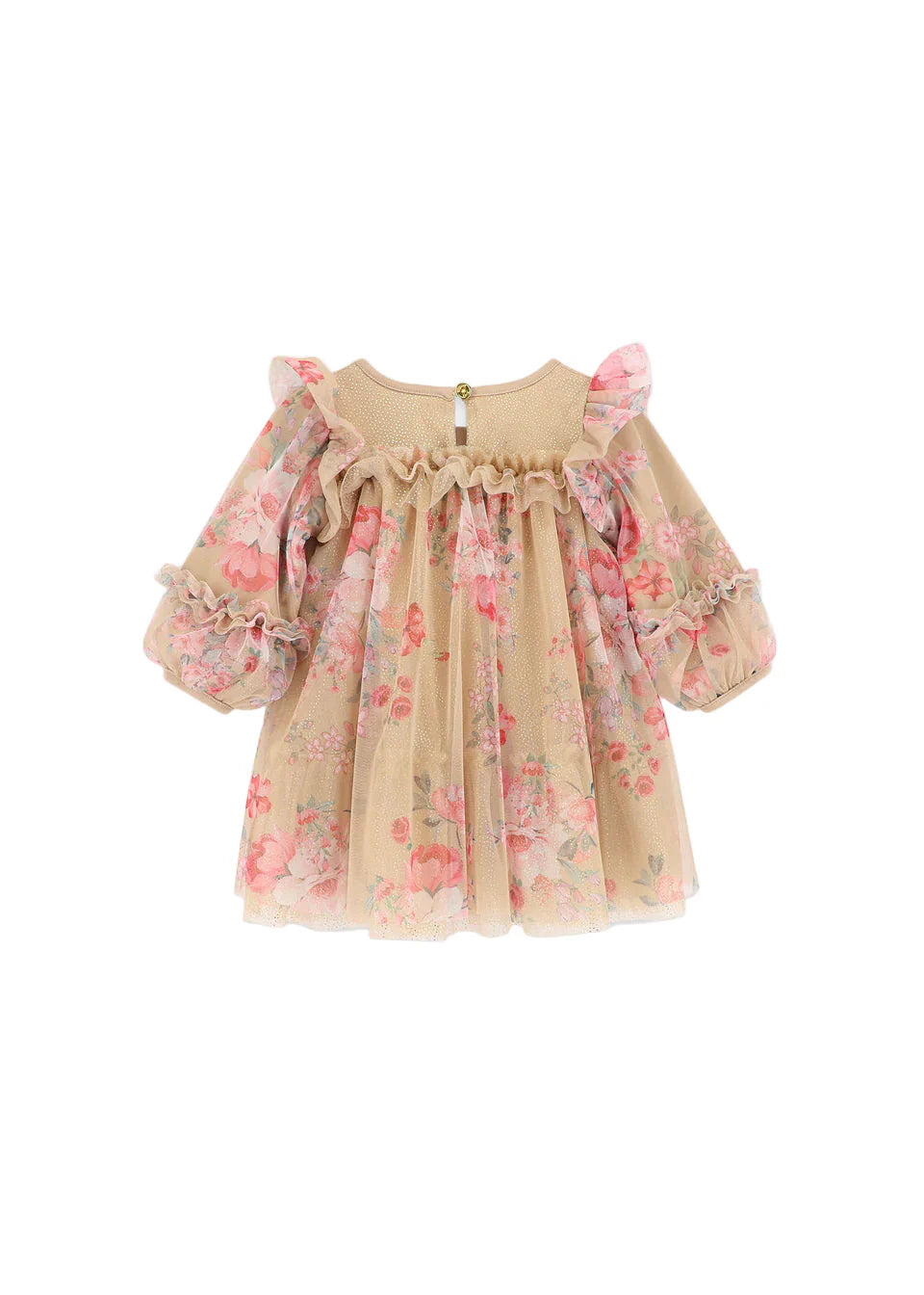 Baby Flower Tulle Dress Sand