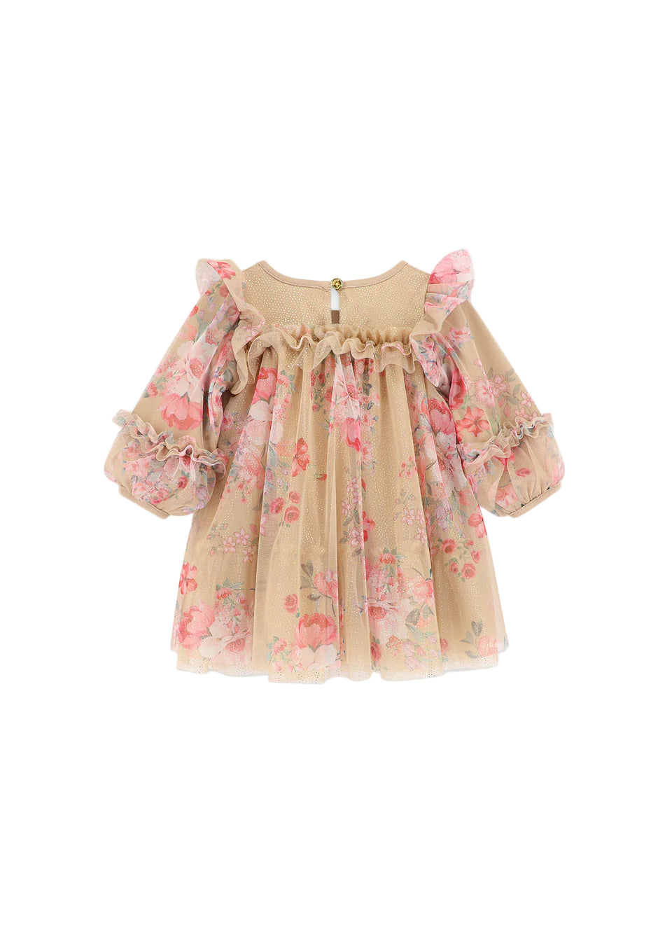 Baby Flower Tulle Dress Sand