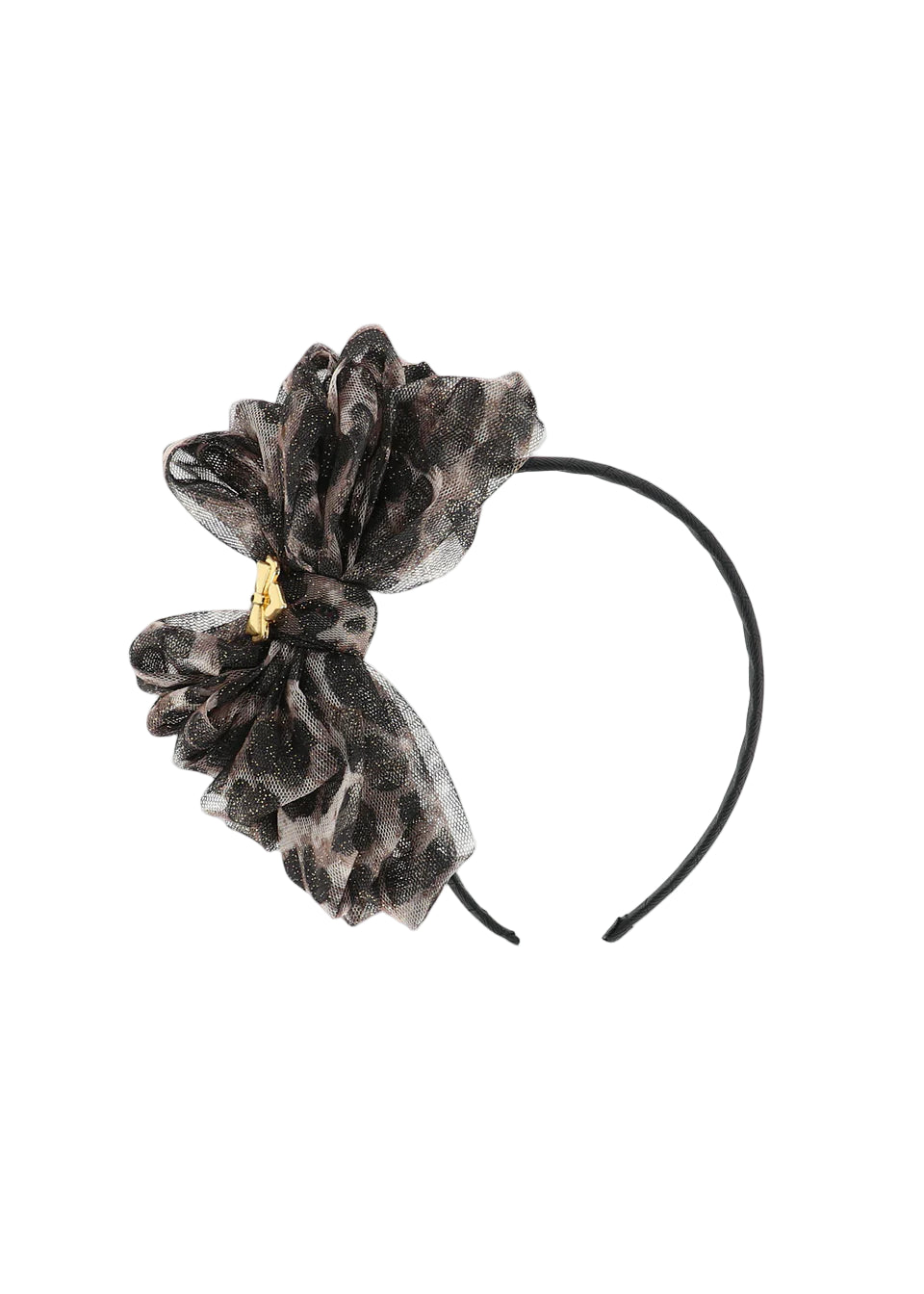 Bow Aliceband Black Leopard