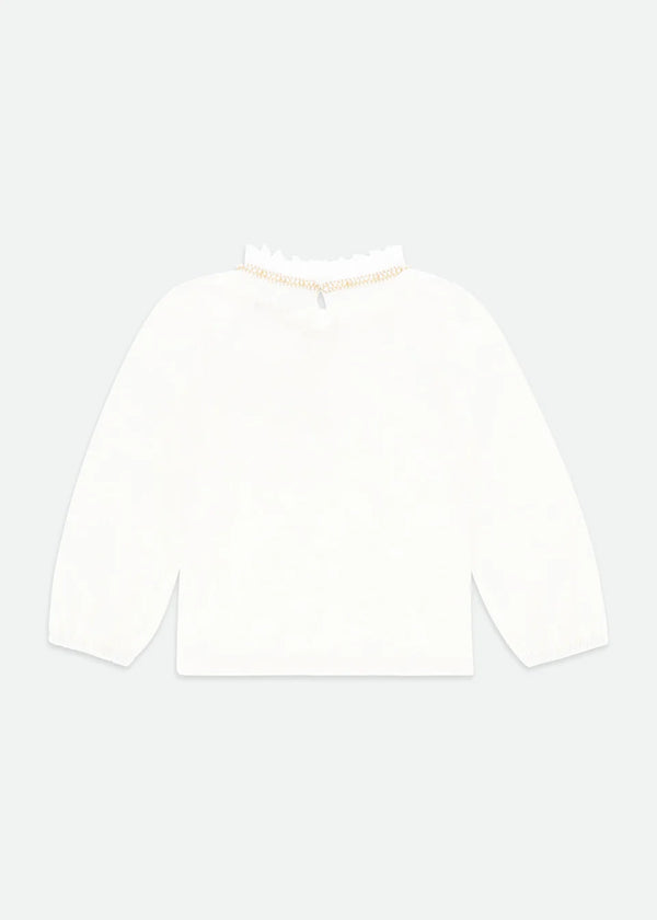 Pleated Collar Top Snowdrop