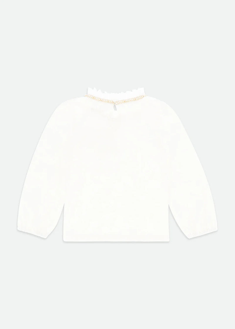 Pleated Collar Top Snowdrop