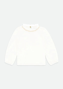 Pleated Collar Top Snowdrop